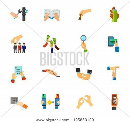 Gesture icon set. Plumber Braille book Chess Graffiti Head hunting Raising money Bidder E-payment Job contract Usb plug Depicting hands Break Network socket Online payment Sign language Remote control