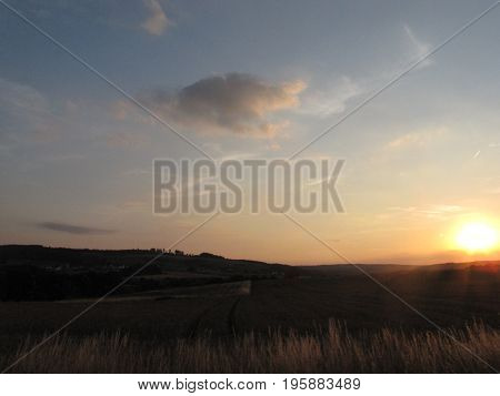 Nature at sunset with clear sky It is a wonderful weather