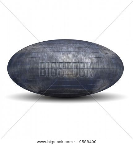 Høj opløsning 3d metal æggeformet isoleret på hvid, ideel til 3D symboler, web knapper eller logo design