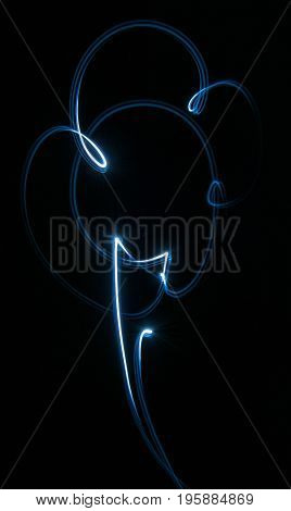 abstract flower in the style freezelight on black background