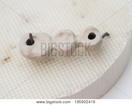 Mplants Teeth Made In The Technic Opaque Porcelain Dental. Oxidized Metal Opaque.