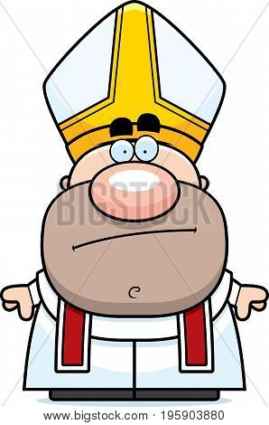 Cartoon Pope Bored