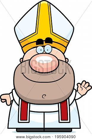 Waving Cartoon Pope