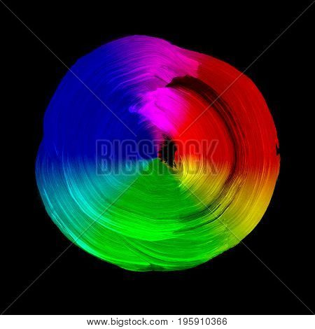 Abstract Acrylic And Watercolor Circle Isolated On White Background.