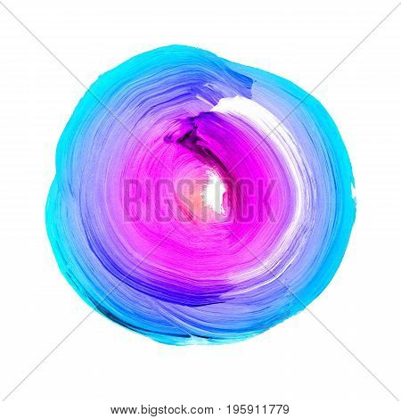 Abstract Circle Acrylic And Watercolor Painted Background.