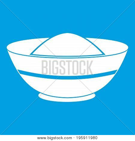 Indian spicy icon white isolated on blue background vector illustration