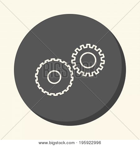 Mechanical gears symbolizing mechanics a circular linear icon with an illusion of volume an element for your school site or booklet