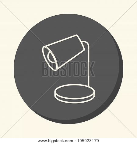 Table lamp vector circular linear icon with the illusion of volume an element for your school site or booklet