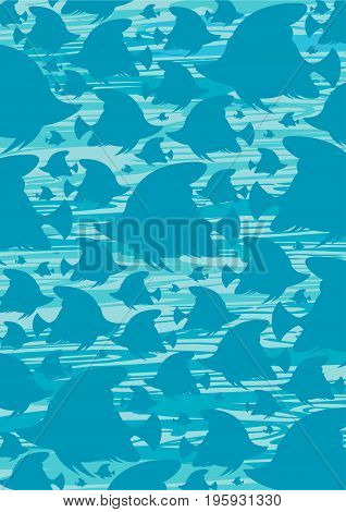 Aqua Fish Silhouettes