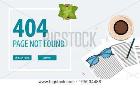 404 Error. Page Not Found. Ui Ux Template For Website. Vector Illustration.
