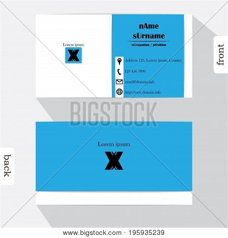 Vector Design Modern Creative Business Card Template. Show Front And Back Of Card. Concept First Imp