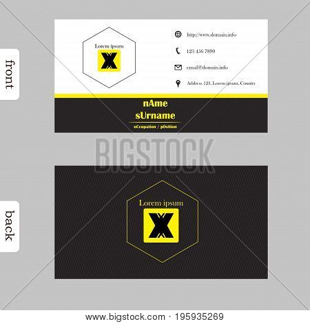 Vector Design Modern Creative Business Card Template. Show Front And Back Of Card. Concept First Imp