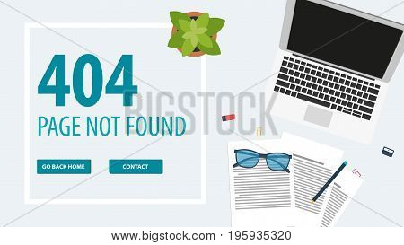 404 Error. Page Not Found. Ui Ux Template For Website. Vector Illustration.