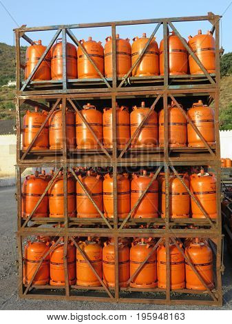 Propane Gas Bottles At Depot