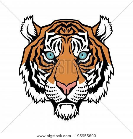 Tiger head. Vector illustration of a tiger head.