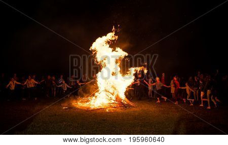 Vorochevo, Ukraine - July 16, 2017: Lemko Vatra Festival In Vorochevo, Ukraine.