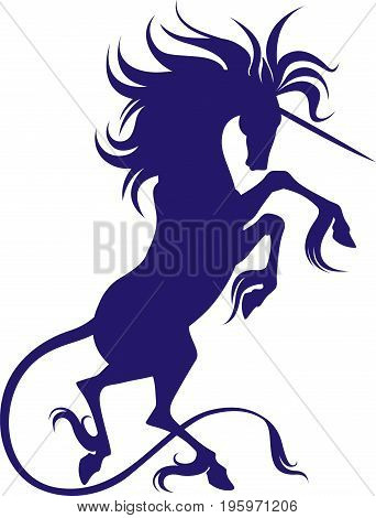 Graceful silhouette of a unicorn for design