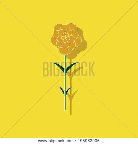 paper sticker on stylish background of plant Dianthus