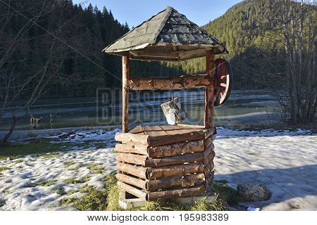 Rural Water Fountain In Red Lake (romania)