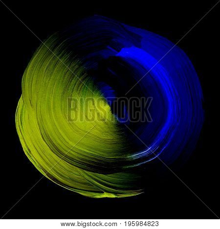 Abstract Acrylic Futuristic Blue, Yellow Background