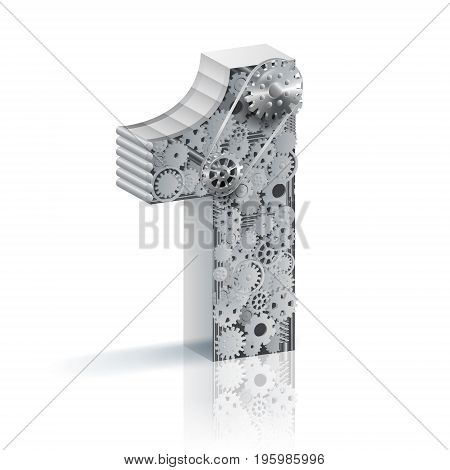 industry Number one alphabet concept of industrial business. 
vector realistic.