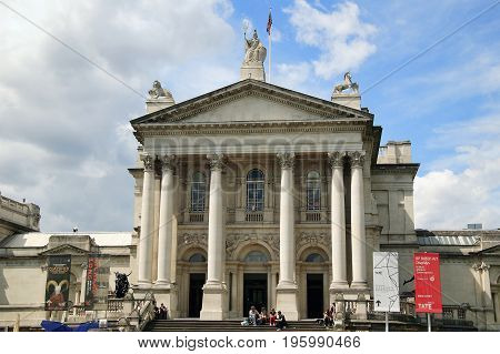 London, UK, July 25, 2009 : Tate Britain commonly known as the Tate Gallery at Millbank exhibits only British Art and is a popular visitor attraction