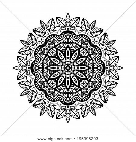 Decorative Hand Drawn Mandala. Ethnic Decorative Elememt For Design. Islam, Arabic, Indian, Ottoman