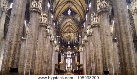 Duomo milan cathedral Pulpit, MILAN,ITALY - October 15, 2015: The beautiful design of inside Duomo di milano.