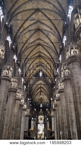 Duomo milan cathedral Pulpit, MILAN,ITALY - October 15, 2015: The beautiful design of inside Duomo di milano.