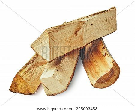 Pile Of Firewood Isolated On A White Background