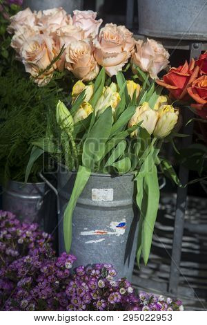 The Bouquets Of Cream Rose For Sale At Liberty's Store In London