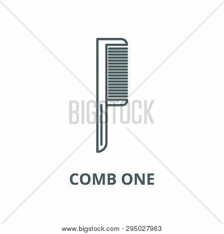 Comb One Line Icon, Vector. Comb One Outline Sign, Concept Symbol, Flat Illustration