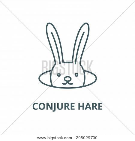 Conjure Hare Line Icon, Vector. Conjure Hare Outline Sign, Concept Symbol, Flat Illustration