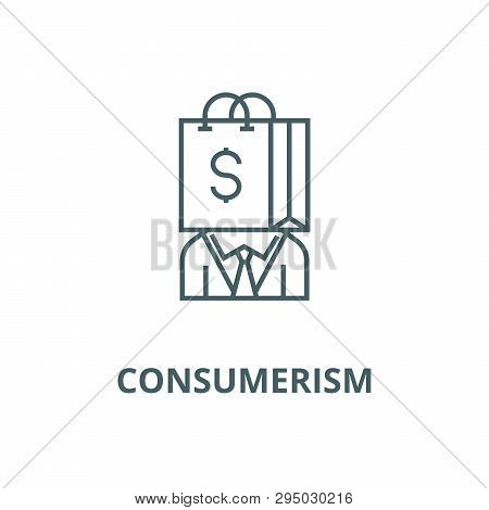 Consumerism Line Icon, Vector. Consumerism Outline Sign, Concept Symbol, Flat Illustration