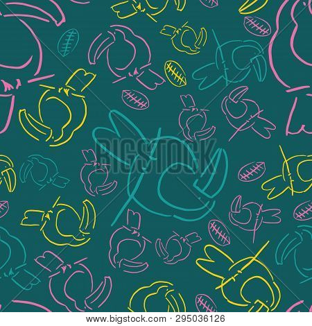 Yellow Line Tucan Bird Background Seamless Pattern. Perfect For Background, Wallpaper, Texture Or Su
