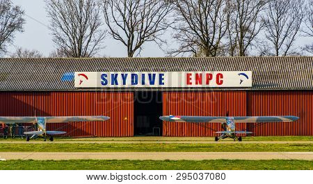 Skydive Enpc At Seppe Airport Breda, Bosschenhoofd, The Netherlands, March 30, 2019