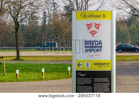 Signpost Of Aviation Seppe Breda, Airport, Bosschenhoofd, The Netherlands, March 30, 2019