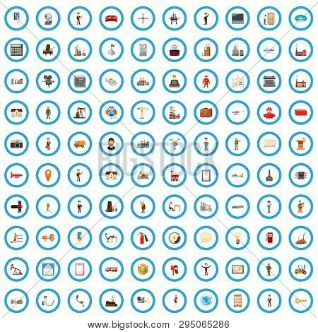 100 Structure Icons Set In Cartoon Style For Any Design Vector Illustration