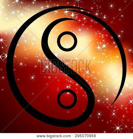 Yin Yang Chinese  Illustration Feng Shui  Balance Zen Silhouette Taoism Star Universe Cosmo