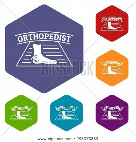 Leg Orthopedic Icons Vector Colorful Hexahedron Set Collection Isolated On White
