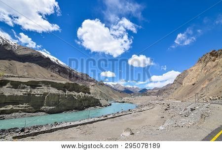 On The Road In Leh Ladakh Landscape.