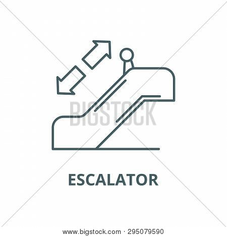 Escalator Line Icon, Vector. Escalator Outline Sign, Concept Symbol, Flat Illustration