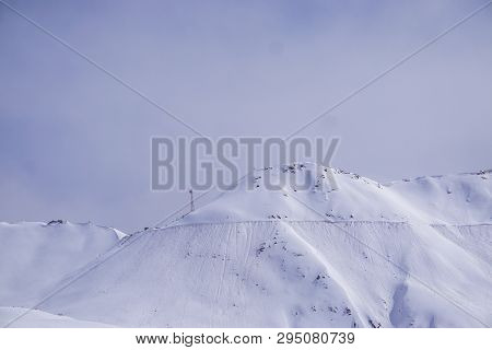 On the road in Leh Ladakh landscape.Khardung La pass.Road on snow mountain  in northern India.