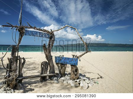 Famous Puka Beach View On Tropical Paradise Boracay Island In Philippines