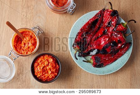 Ajvar - delicious dish of roasted red peppers. 