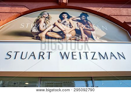 Minsk, Belarus - April 6, 2019: A Sign Outside The Stuart Weitzman Store