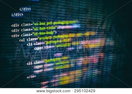 Javascript Functions, Variables, Objects. Project Managers Work New Idea. Future Technology Creation