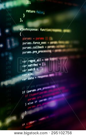 Javascript Functions, Variables, Objects. Project Managers Work New Idea. Future Technology Creation