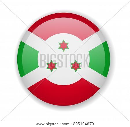Burundi Flag Round Bright Icon On A White Background