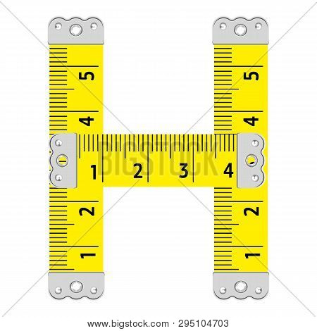 Letter H Ruler Icon. Cartoon Illustration Of Letter H Ruler Icon For Web